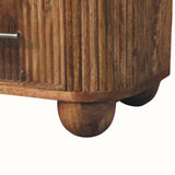 Nova Marble Open Bedside Table with 1 Drawer - Golden Teak