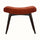 Bethell Curved Stool, Medium - Brick Red Velvet/Walnut Bench - Bokel Home
