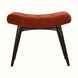 Bethell Curved Stool, Medium - Brick Red Velvet/Walnut Bench - Bokel Home