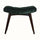 Bethell Curved Stool, Medium - Green Velvet/Walnut Bench - Bokel Home