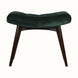 Bethell Curved Stool, Medium - Green Velvet/Walnut Bench - Bokel Home