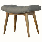 Bethell Curved Stool, Medium - Grey Tweed/Natural Bench - Bokel Home