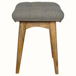 Bethell Curved Stool, Medium - Grey Tweed/Natural Bench - Bokel Home
