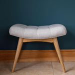 Bethell Curved Stool, Medium - Grey Tweed/Natural Bench - Bokel Home
