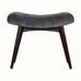 Bethell Curved Stool, Medium - Grey Velvet/Walnut Bench - Bokel Home