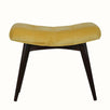 Bethell Curved Stool, Medium - Mustard Velvet/Walnut Bench - Bokel Home