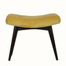 Bethell Curved Stool, Medium - Mustard Velvet/Walnut Bench - Bokel Home