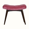 Bethell Curved Stool, Medium - Pink Velvet/Walnut Bench - Bokel Home