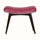 Bethell Curved Stool, Medium - Pink Velvet/Walnut Bench - Bokel Home