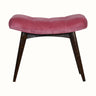 Bethell Curved Stool, Medium - Pink Velvet/Walnut Bench - Bokel Home