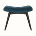 Bethell Curved Stool, Medium - Teal Velvet/Walnut Bench - Bokel Home