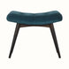Bethell Curved Stool, Medium - Teal Velvet/Walnut Bench - Bokel Home