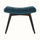 Bethell Curved Stool, Medium - Teal Velvet/Walnut Bench - Bokel Home