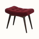Bethell Curved Stool - Wine Red Velvet/Walnut Bench - Bokel Home