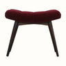 Bethell Curved Stool - Wine Red Velvet/Walnut Bench - Bokel Home