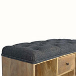 Oliver Shoe Storage Bench, Medium - Black Tweed/Natural