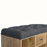Oliver Shoe Storage Bench, Medium - Black Tweed/Natural