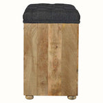 Oliver Shoe Storage Bench, Medium - Black Tweed/Natural