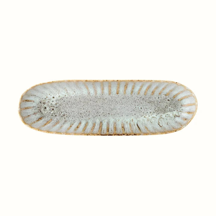 Bloomingville Decorative Bowls & Trays Fleur Blue Stoneware Serving Plate