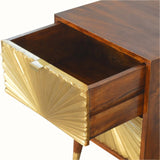 Bokel Bedside Tables Sunrise Bedside Table, Medium - Gold/Chestnut