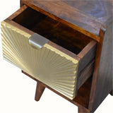 Bokel Bedside Tables Sunrise Open Bedside Table, Small - Gold/Chestnut