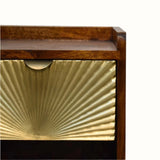 Bokel Bedside Tables Sunrise Open Bedside Table, Small - Gold/Chestnut