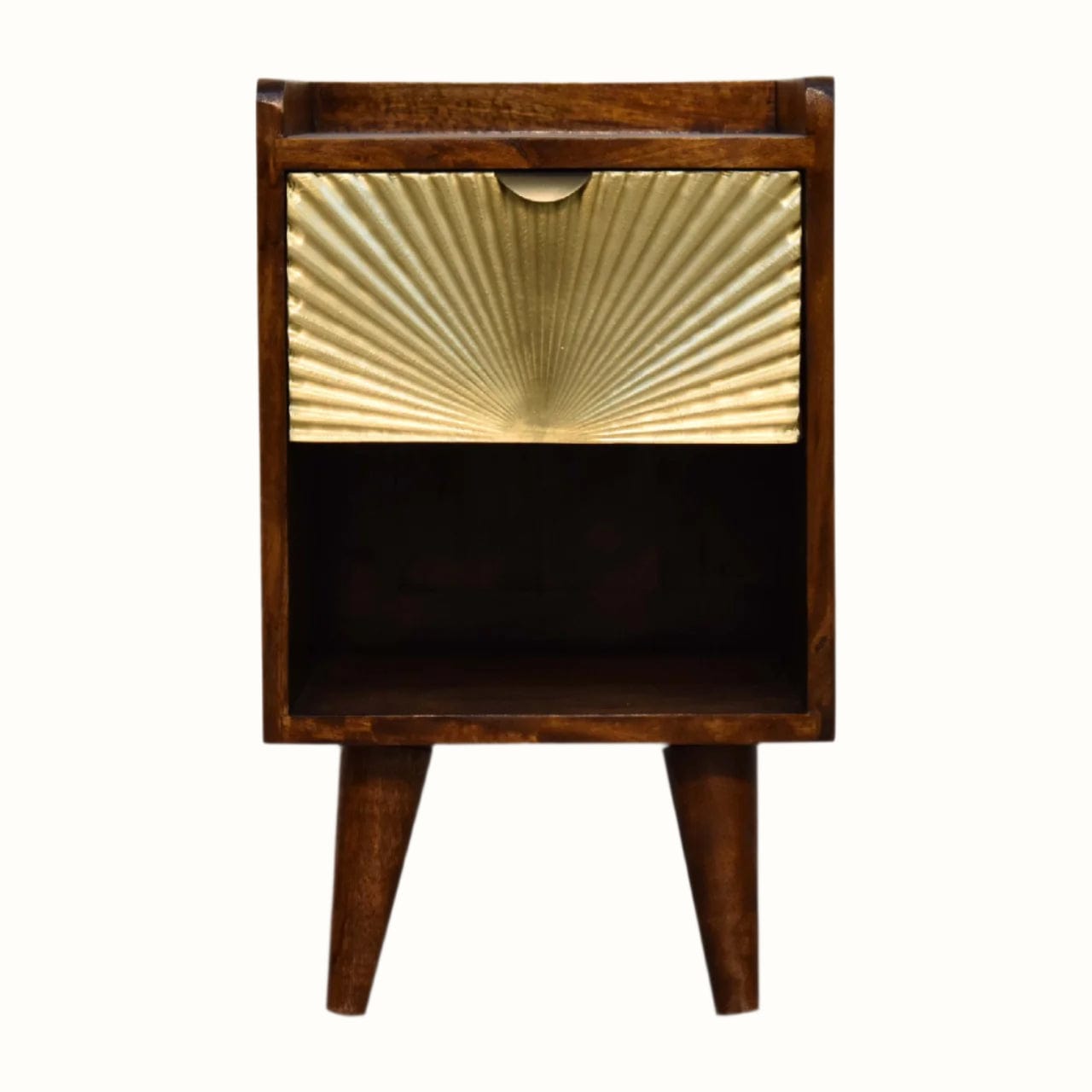 Bokel Bedside Tables Sunrise Open Bedside Table, Small - Gold/Chestnut