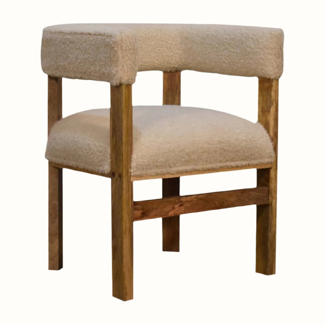 Bokel Home Accent Chairs Boren Cream Bouclé Accent Chair