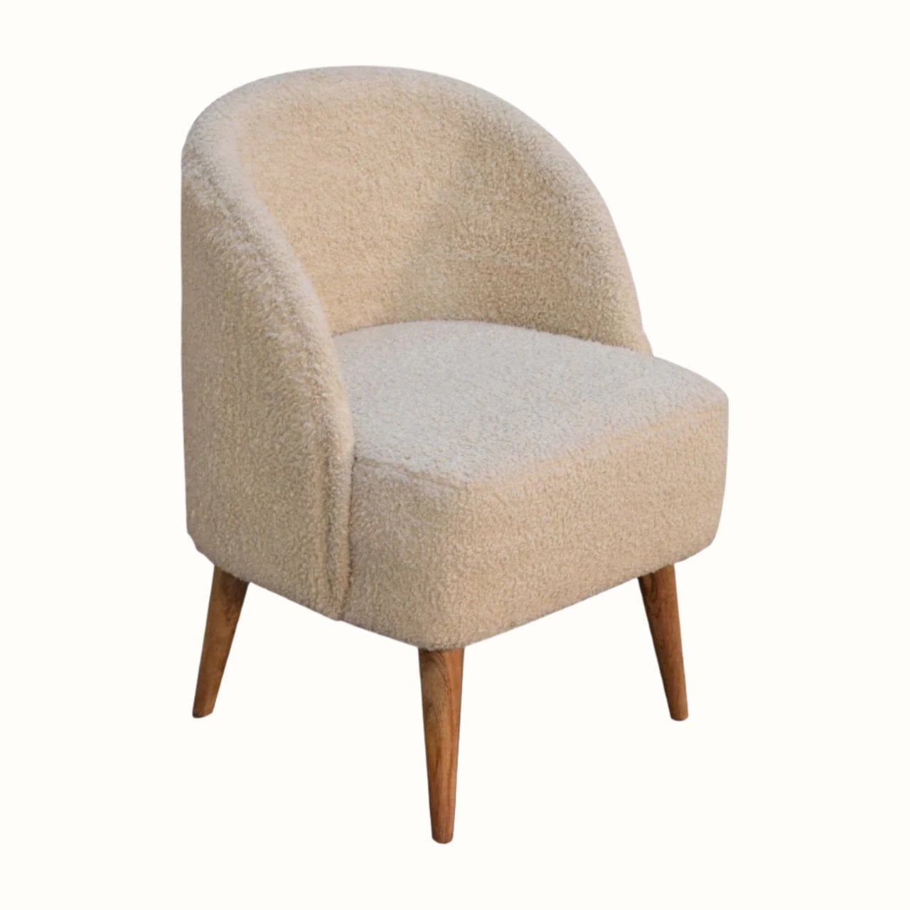 Bokel Home Accent Chairs Boren Cream Bouclé Tub Chair