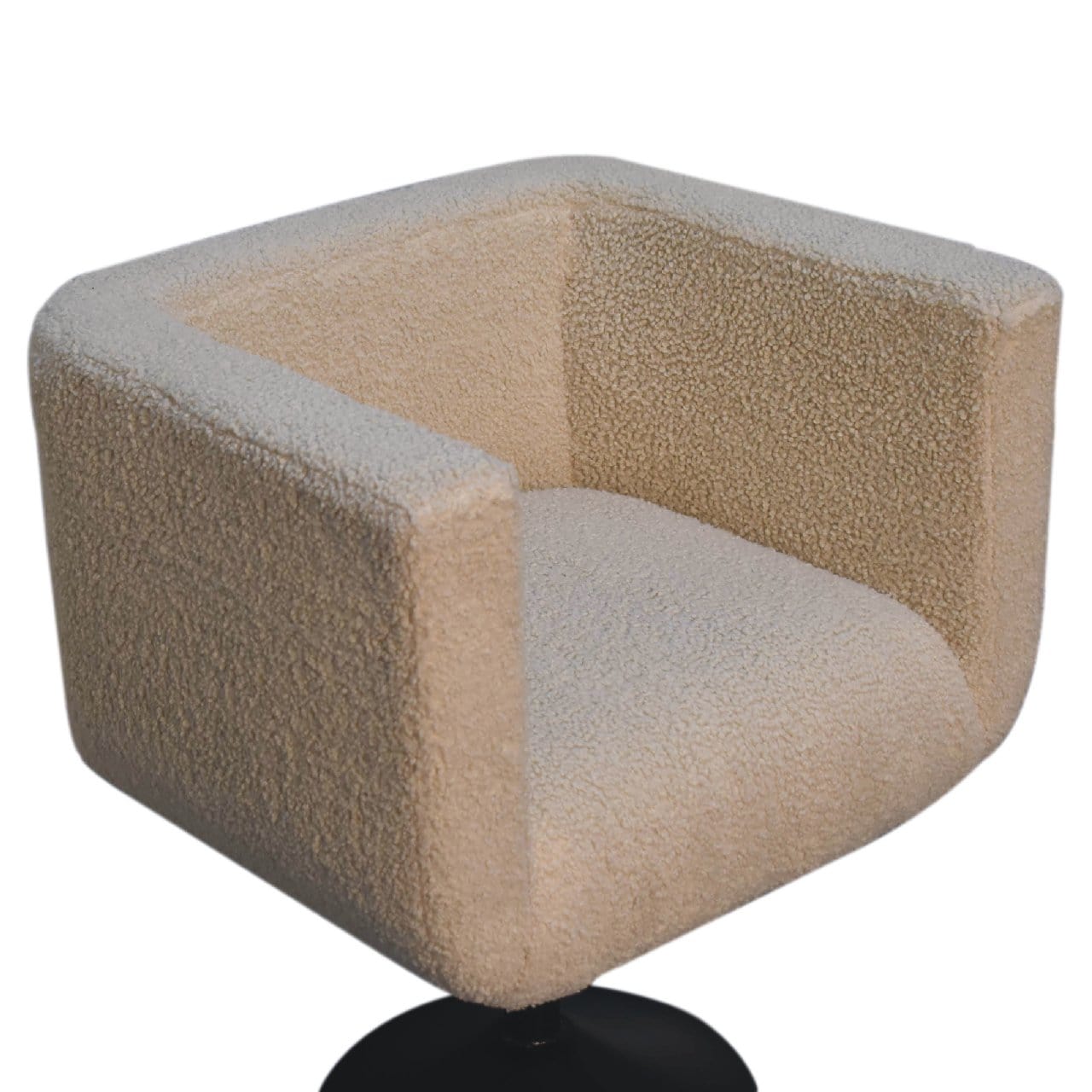 Bokel Home Accent Chairs Cream Boucle Swivel Chair