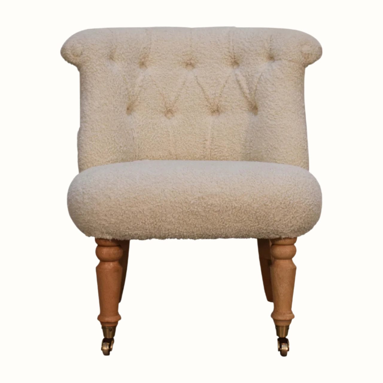 Bokel Home Accent Chairs Mineo Bouclé Accent Chair - Cream/Natural
