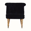 Bokel Home Accent Chairs Mineo Velvet Accent Chair - Black/Natural