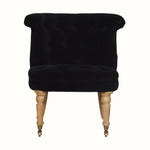 Bokel Home Accent Chairs Mineo Velvet Accent Chair - Black/Natural