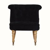 Bokel Home Accent Chairs Mineo Velvet Accent Chair - Black/Natural