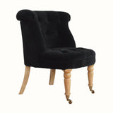 Bokel Home Accent Chairs Mineo Velvet Accent Chair - Black/Natural