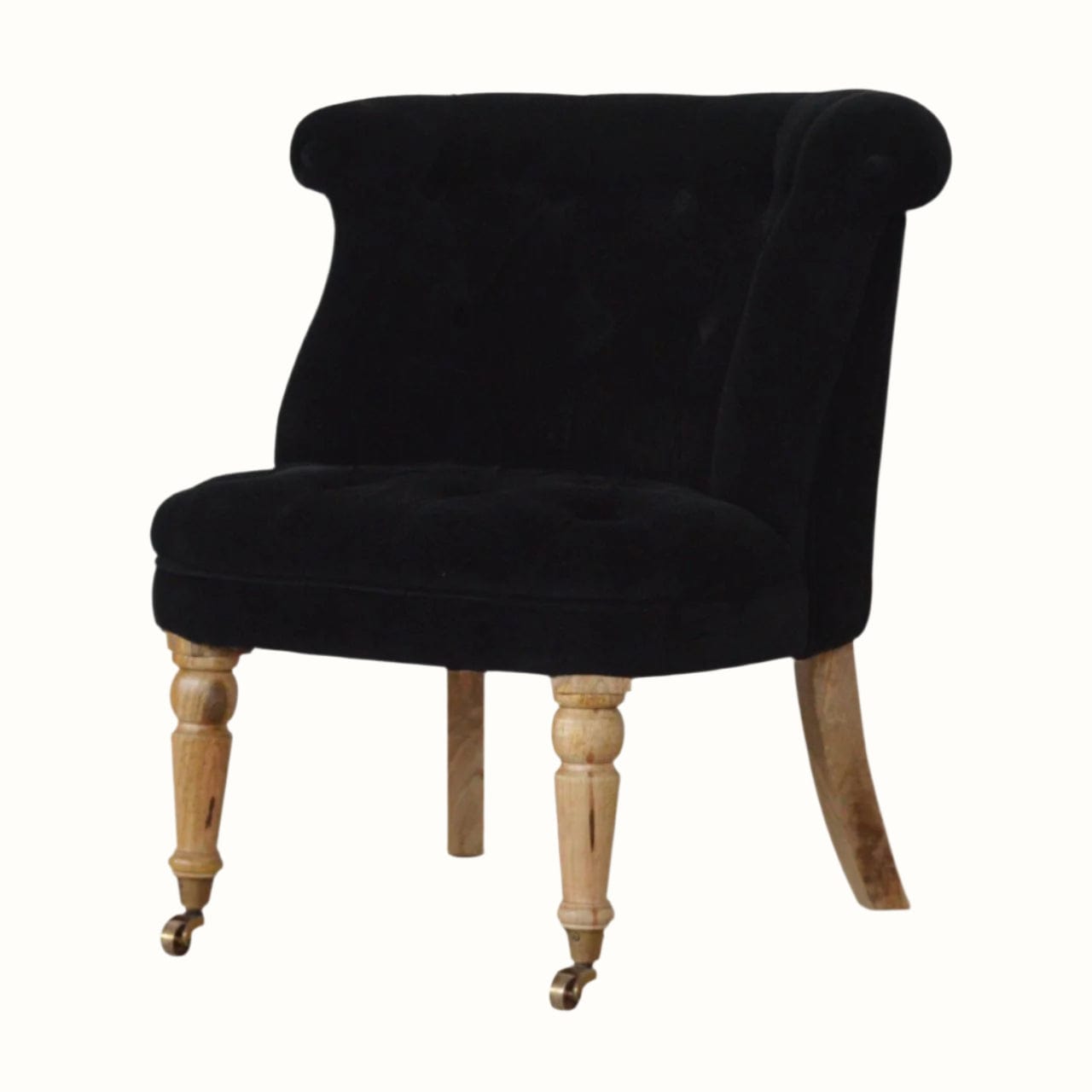 Bokel Home Accent Chairs Mineo Velvet Accent Chair - Black/Natural