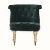 Bokel Home Accent Chairs Mineo Velvet Accent Chair - Emerald Green/Natural