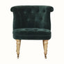 Bokel Home Accent Chairs Mineo Velvet Accent Chair - Emerald Green/Natural