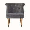 Bokel Home Accent Chairs Mineo Velvet Accent Chair - Grey/Natural