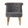 Bokel Home Accent Chairs Mineo Velvet Accent Chair - Grey/Natural
