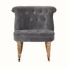 Bokel Home Accent Chairs Mineo Velvet Accent Chair - Grey/Natural