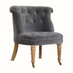 Bokel Home Accent Chairs Mineo Velvet Accent Chair - Grey/Natural