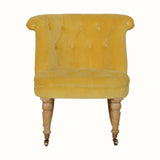 Bokel Home Accent Chairs Mineo Velvet Accent Chair - Mustard/Natural