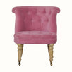 Bokel Home Accent Chairs Mineo Velvet Accent Chair - Pink/Natural