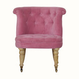 Bokel Home Accent Chairs Mineo Velvet Accent Chair - Pink/Natural