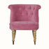 Bokel Home Accent Chairs Mineo Velvet Accent Chair - Pink/Natural