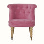 Bokel Home Accent Chairs Mineo Velvet Accent Chair - Pink/Natural