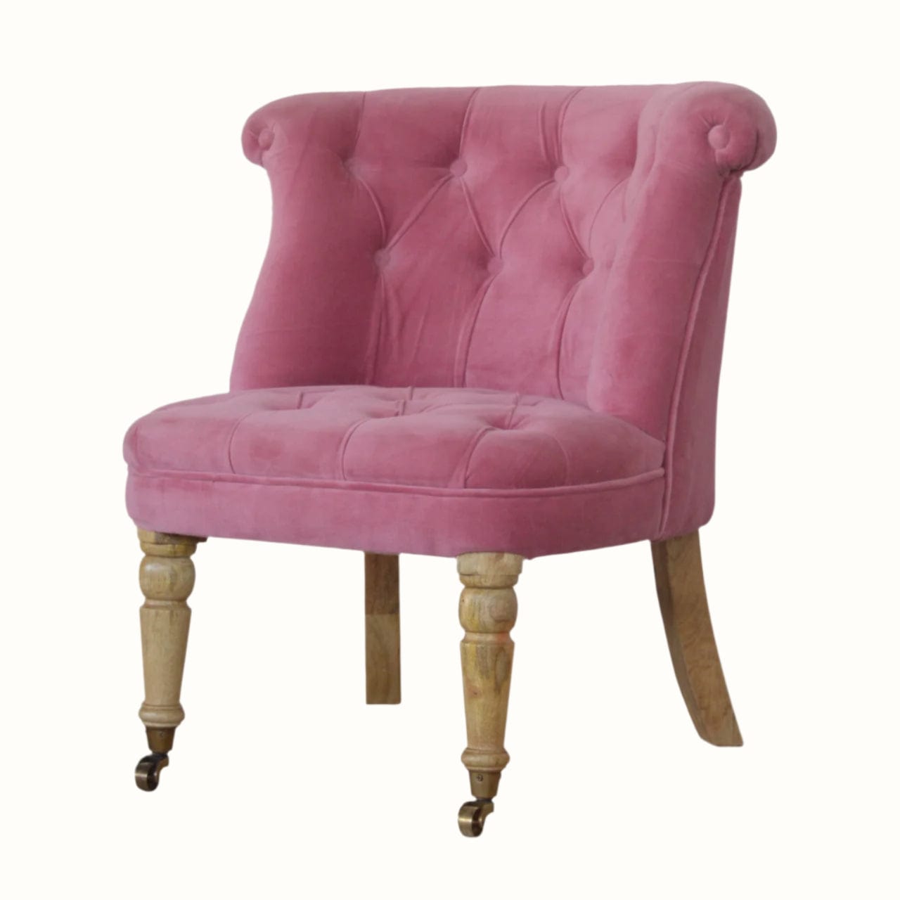 Bokel Home Accent Chairs Mineo Velvet Accent Chair - Pink/Natural