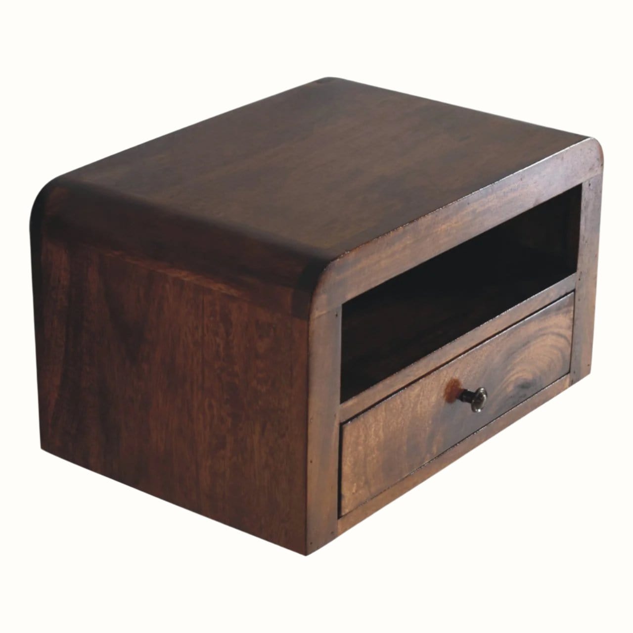 Bokel Home Arellano Wall-Mounted Bedside Table - Chestnut