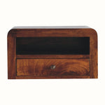 Bokel Home Arellano Wall-Mounted Bedside Table - Chestnut
